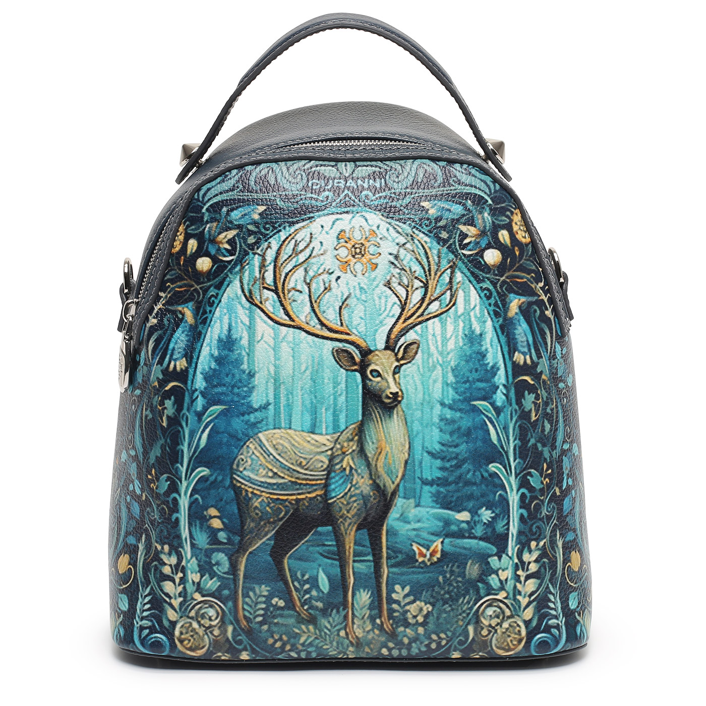 Curanni Кожаный рюкзак с принтом