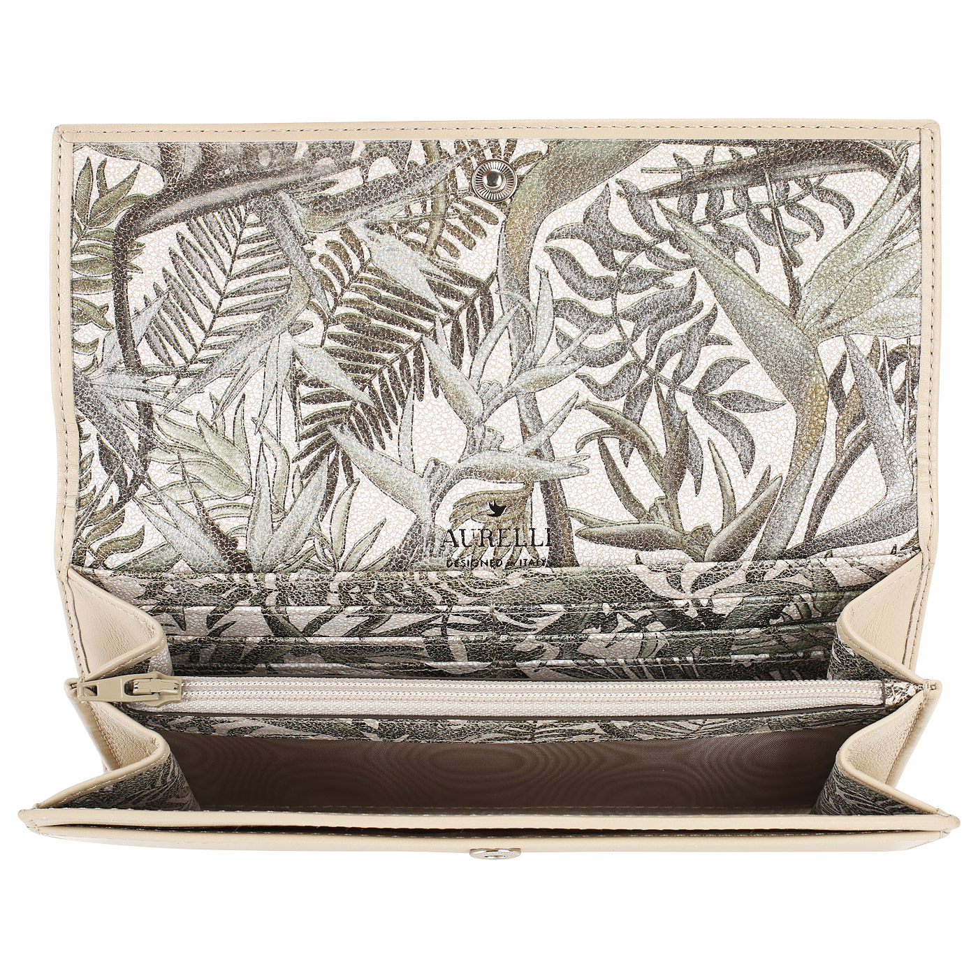 Кошелек из кожи на кнопке Aurelli Luna tropico