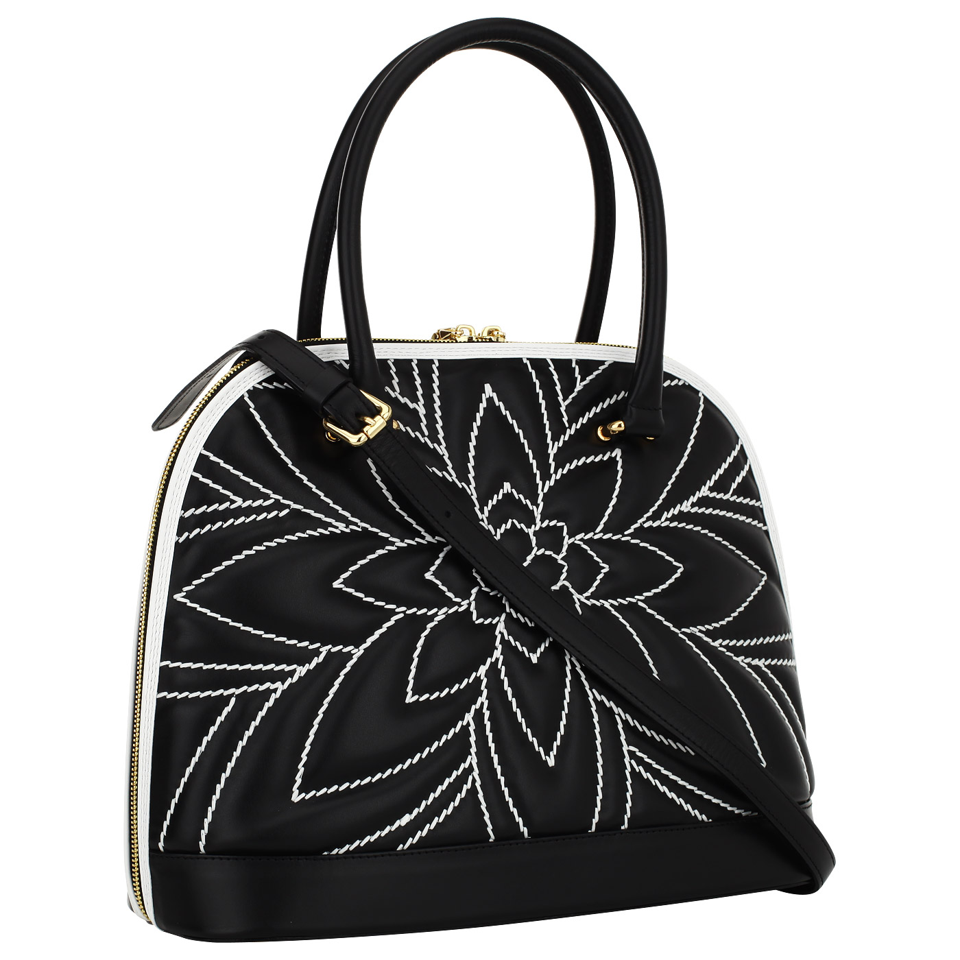 Кожаная сумка с вышивкой Valentino Orlandi Cleo