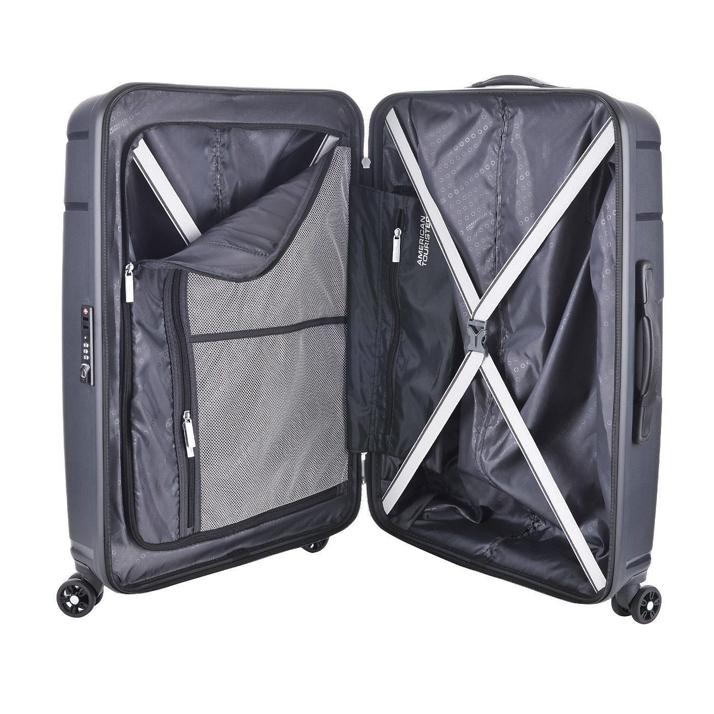 Вместительный чемодан из черного пластика American Tourister Skytracer