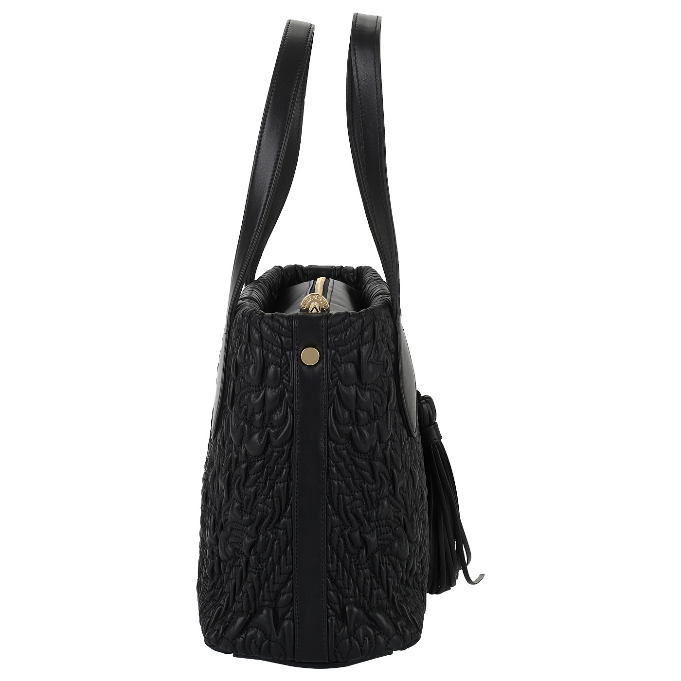 Черная кожаная сумка Valentino Orlandi Kailyn