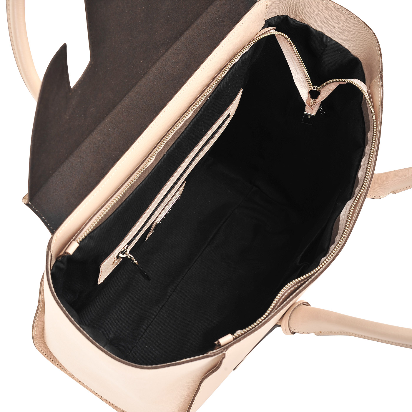 Вместительная женская сумка-трапеция из сафьяновой кожи Ripani Cannella