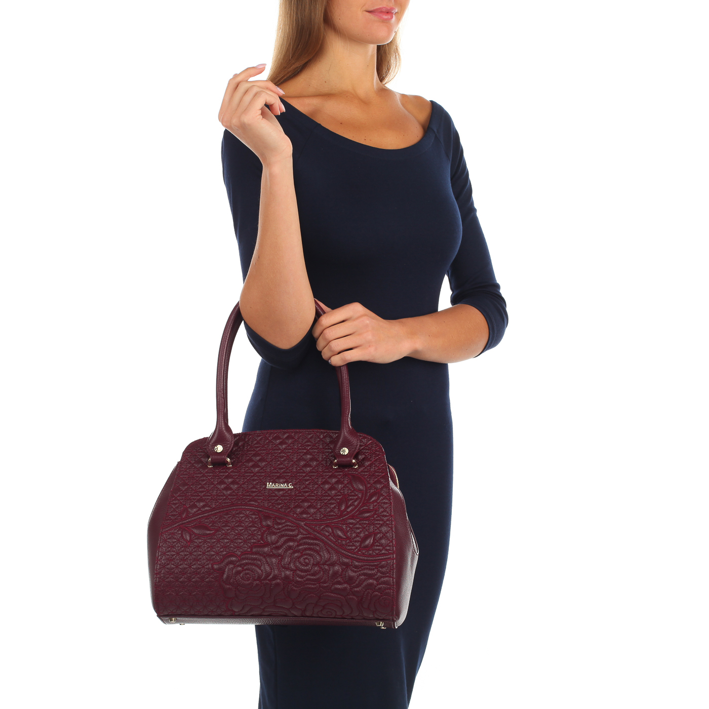 Стеганая сумка с длинными ручками Marina Creazioni 