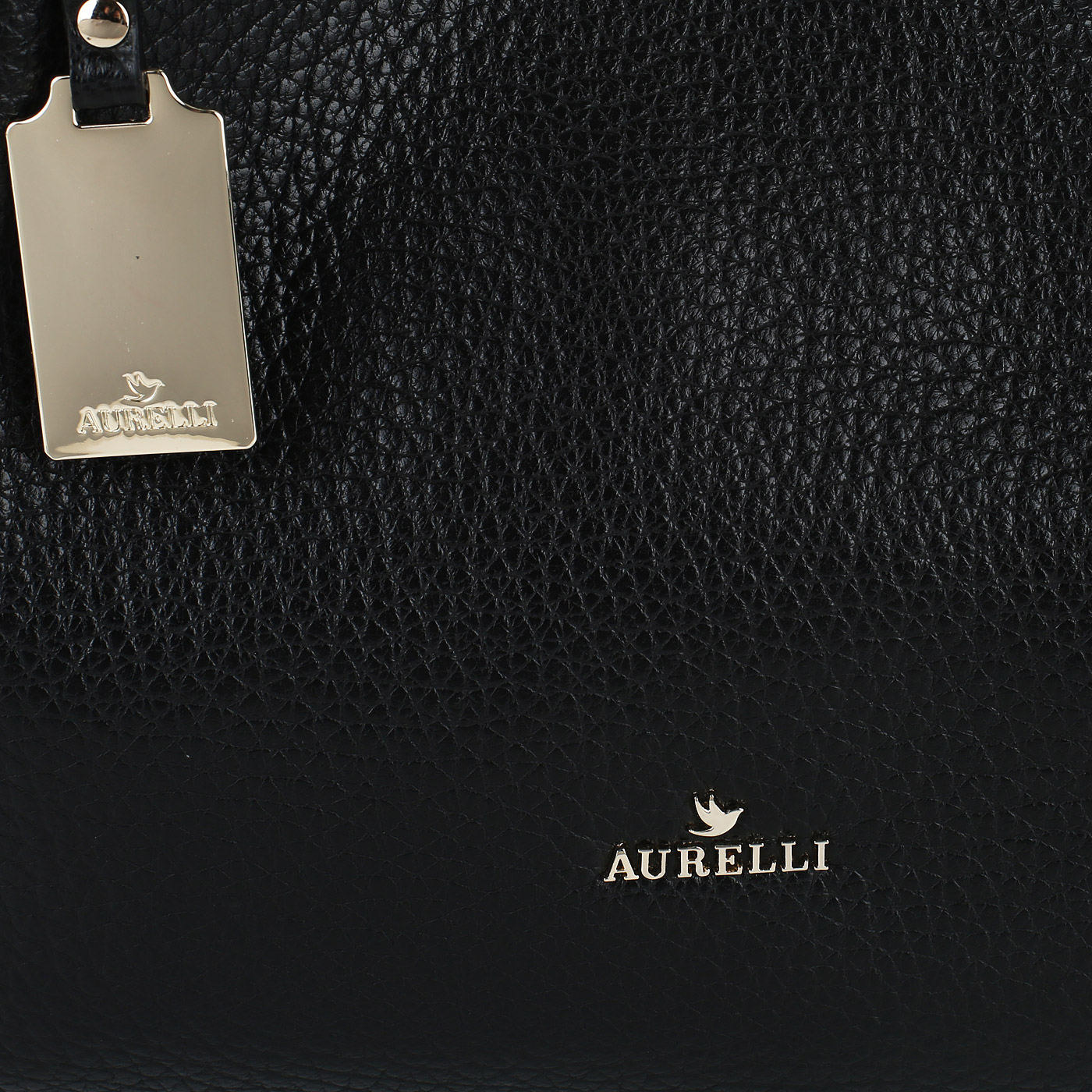 Черная сумка из кожи Aurelli 