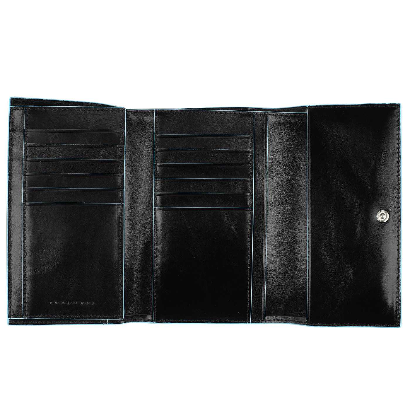 Кожаное черное портмоне Piquadro Blue square