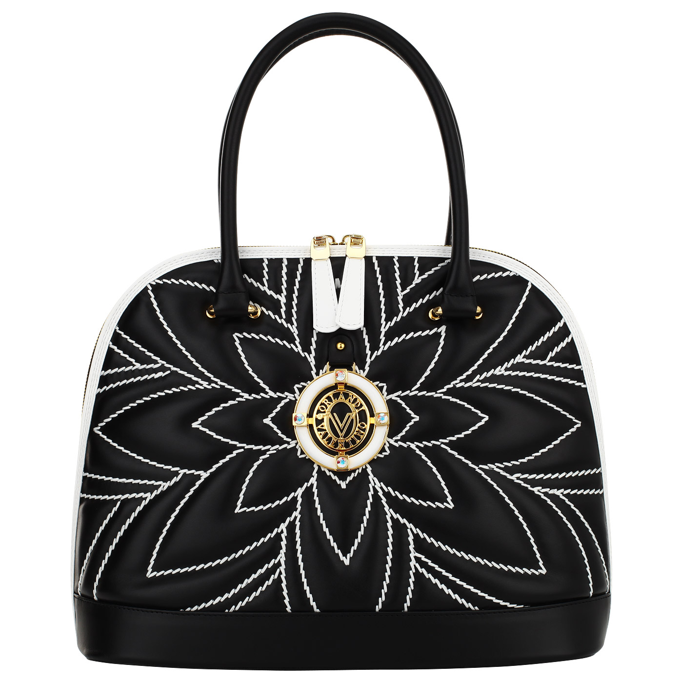 Valentino Orlandi Кожаная сумка с вышивкой