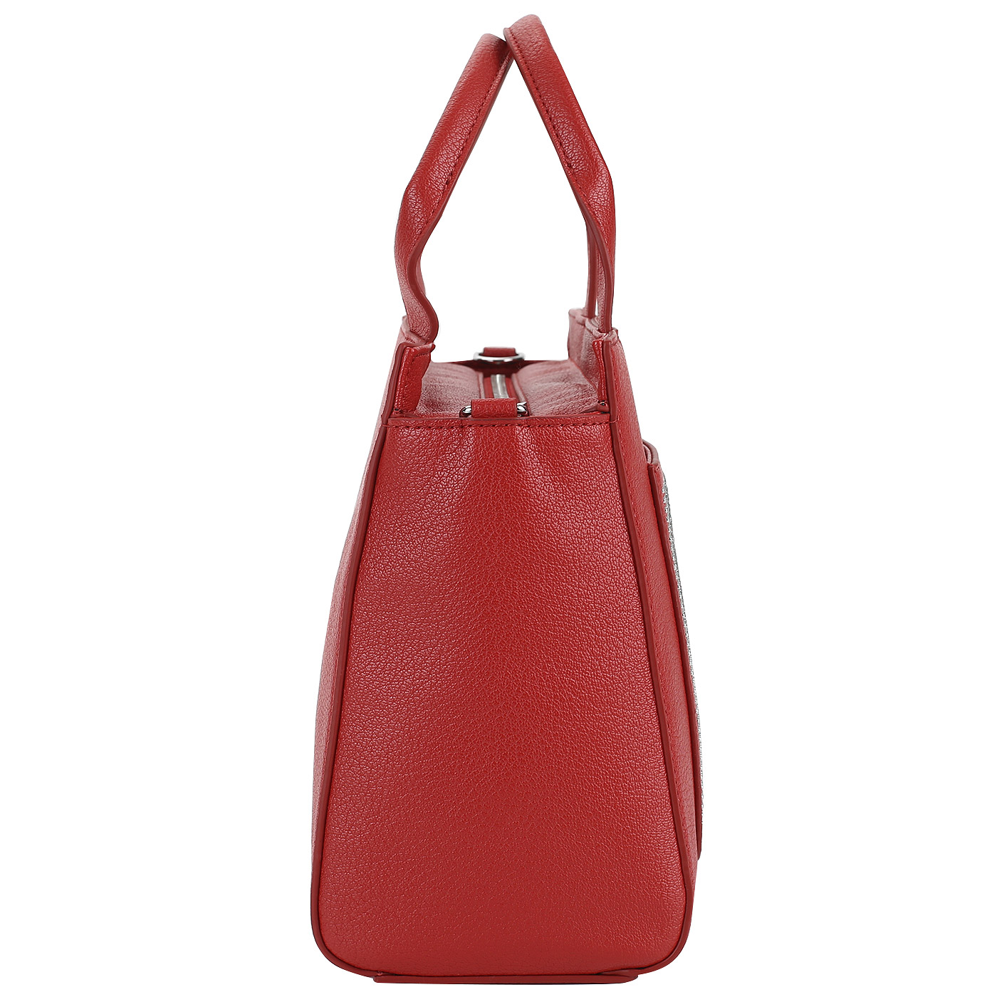 Красная сумка на молнии Love Moschino Microstuds