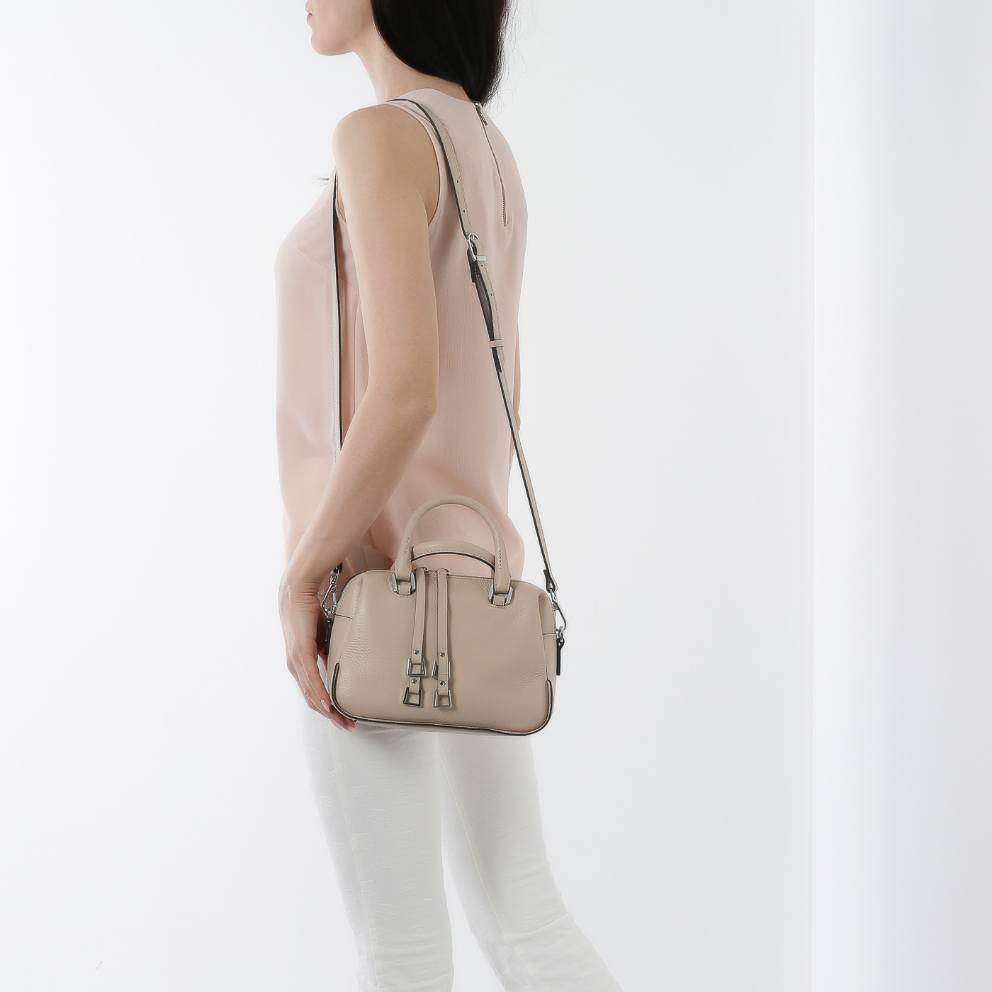 Бежево-розовая сумка Chatte Marseille