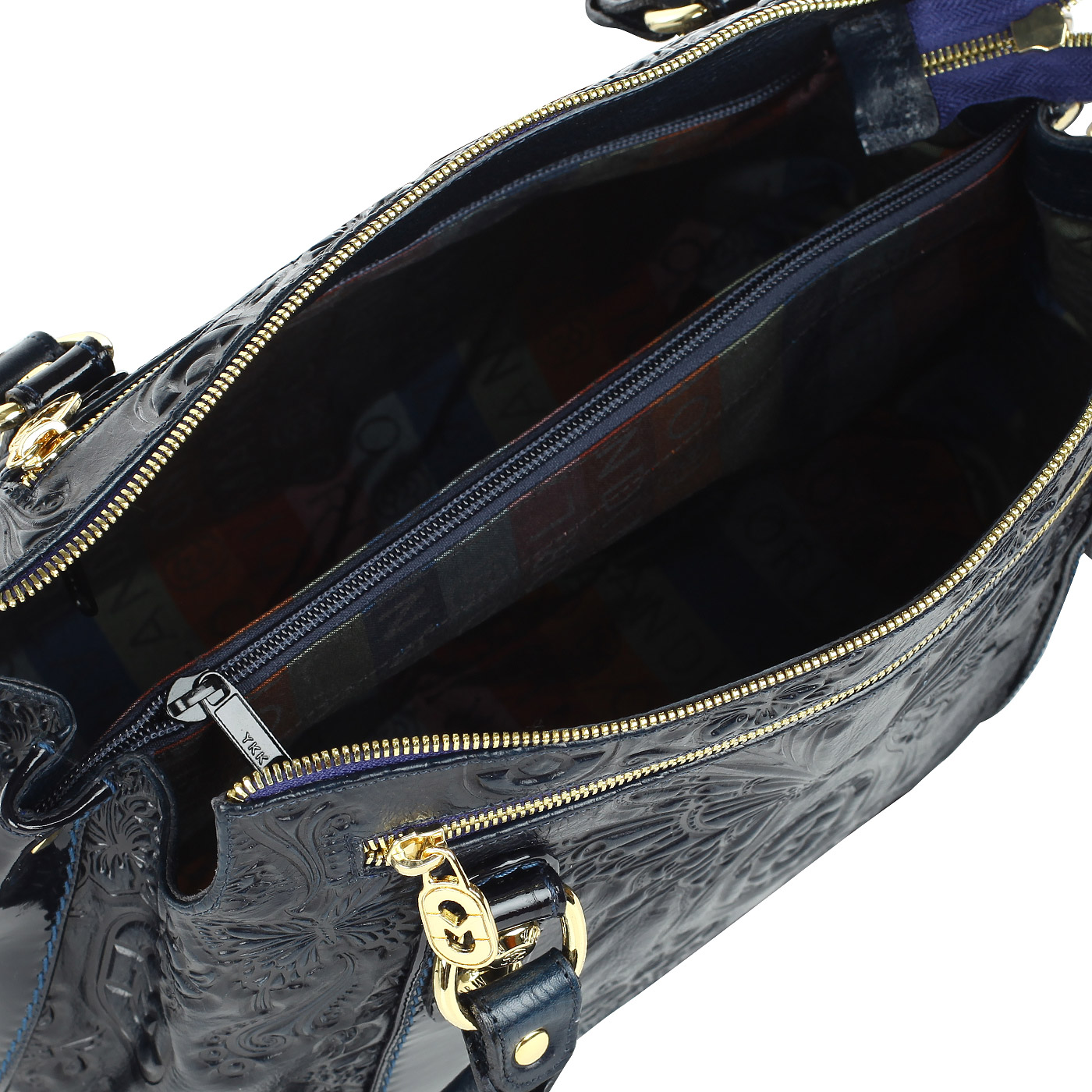 Женская кожаная сумка с тиснением Marino Orlandi 